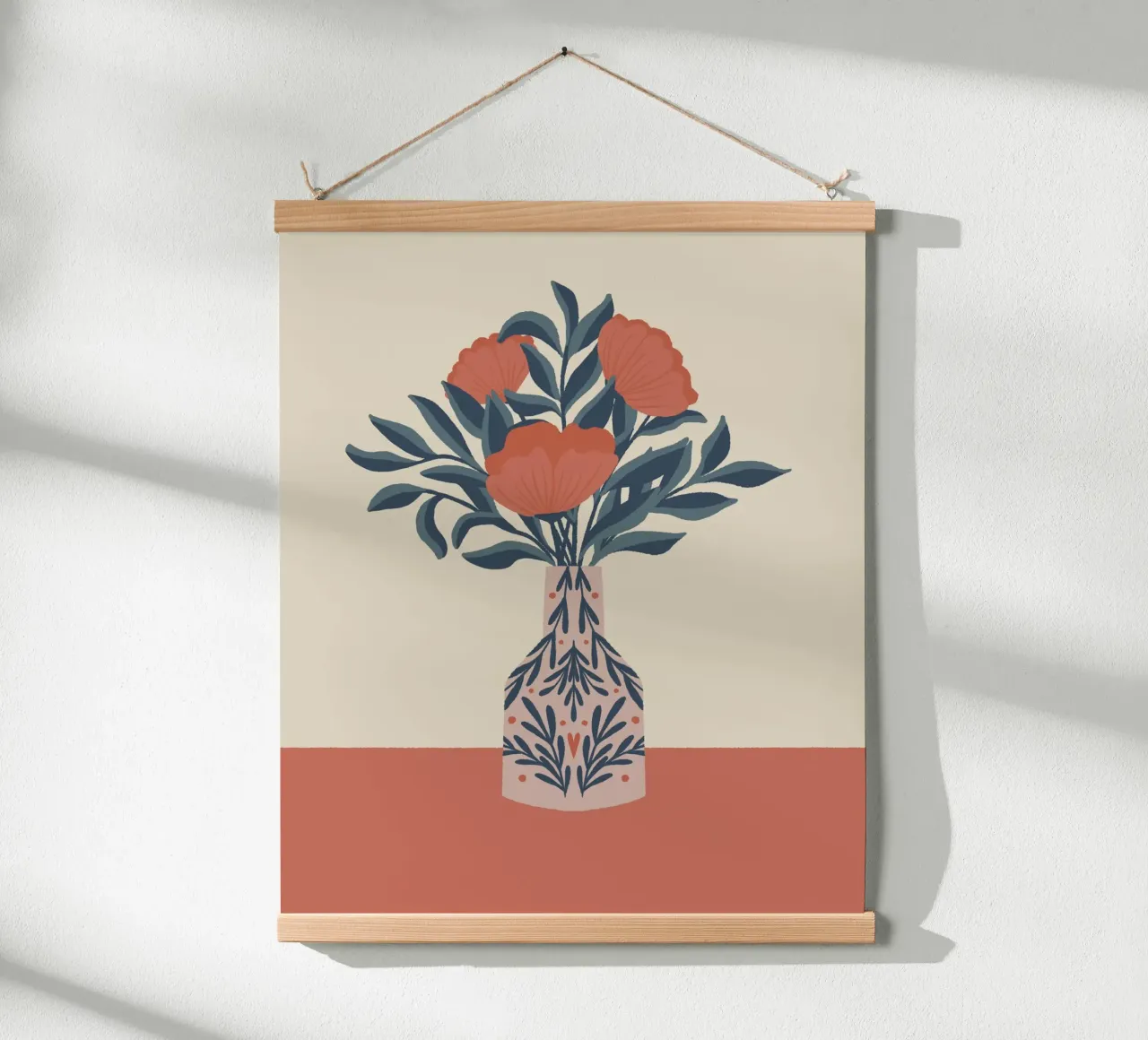 Papaveri in vaso - vibrazioni vintage poster con telaio in plastica da Wackapacka