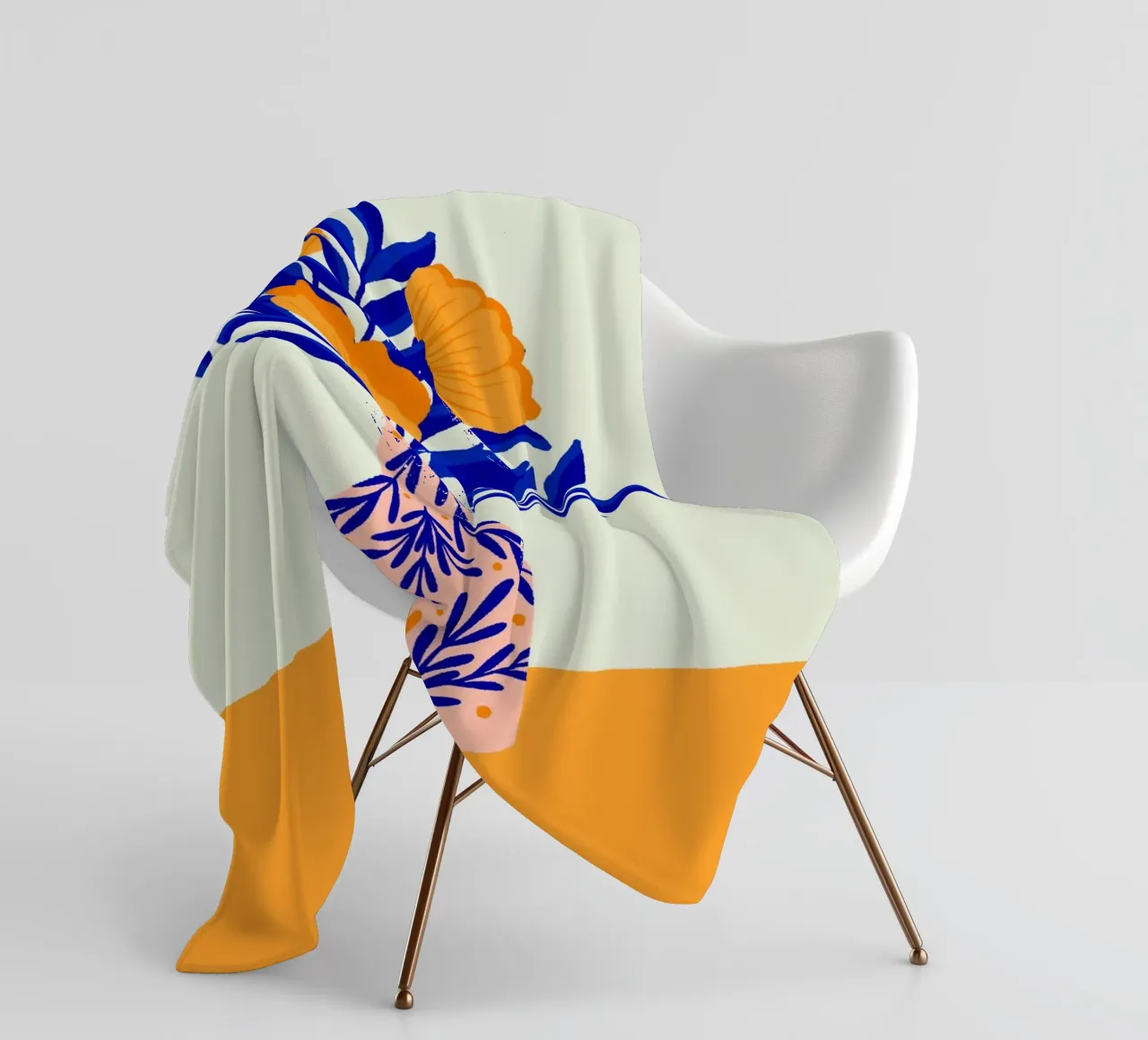 Coquelicots dans un vase - jaune et bleu plaid polaire de Wackapacka