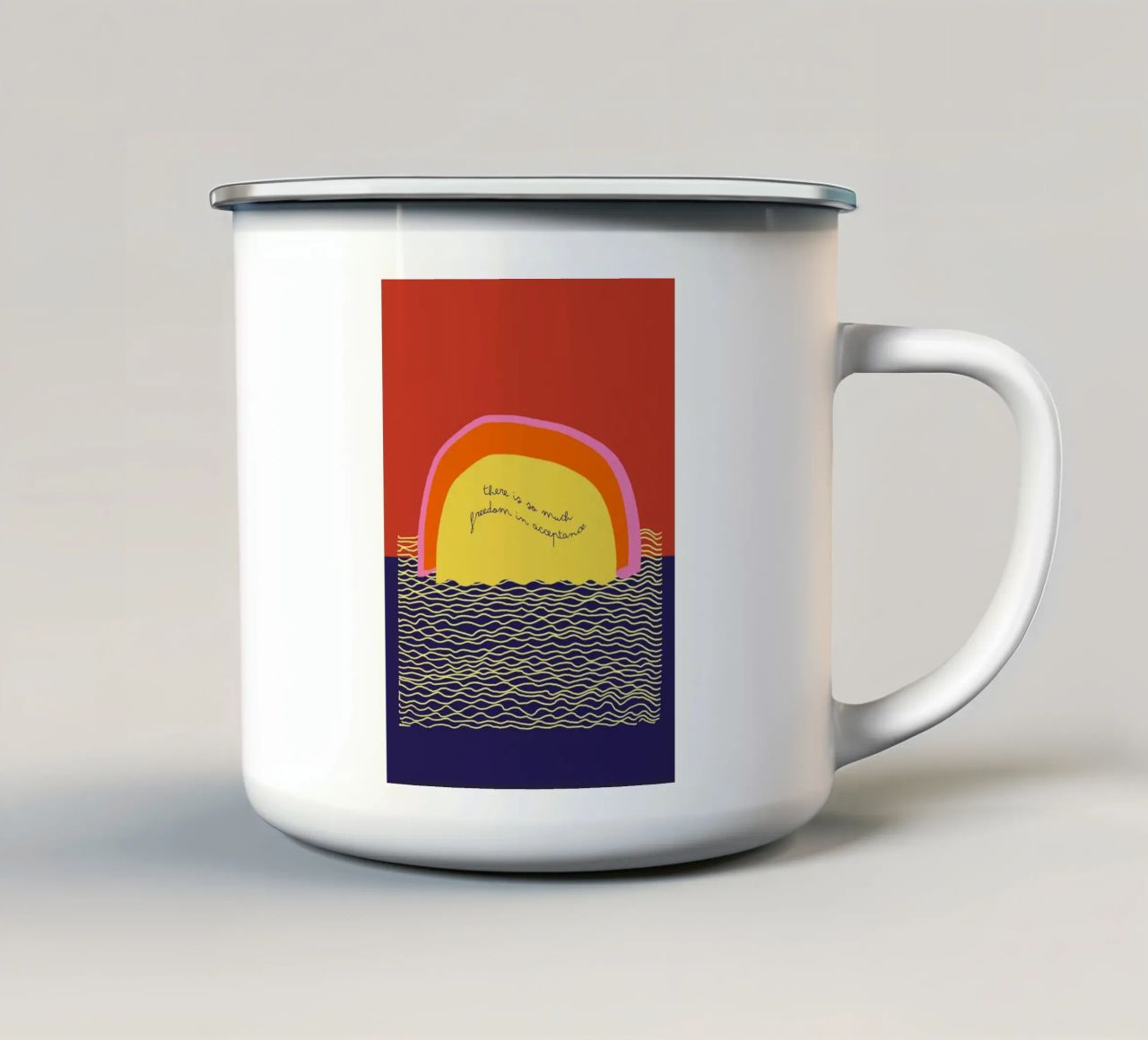 freedom in acceptance tazza in smalto da thesoulhugclub