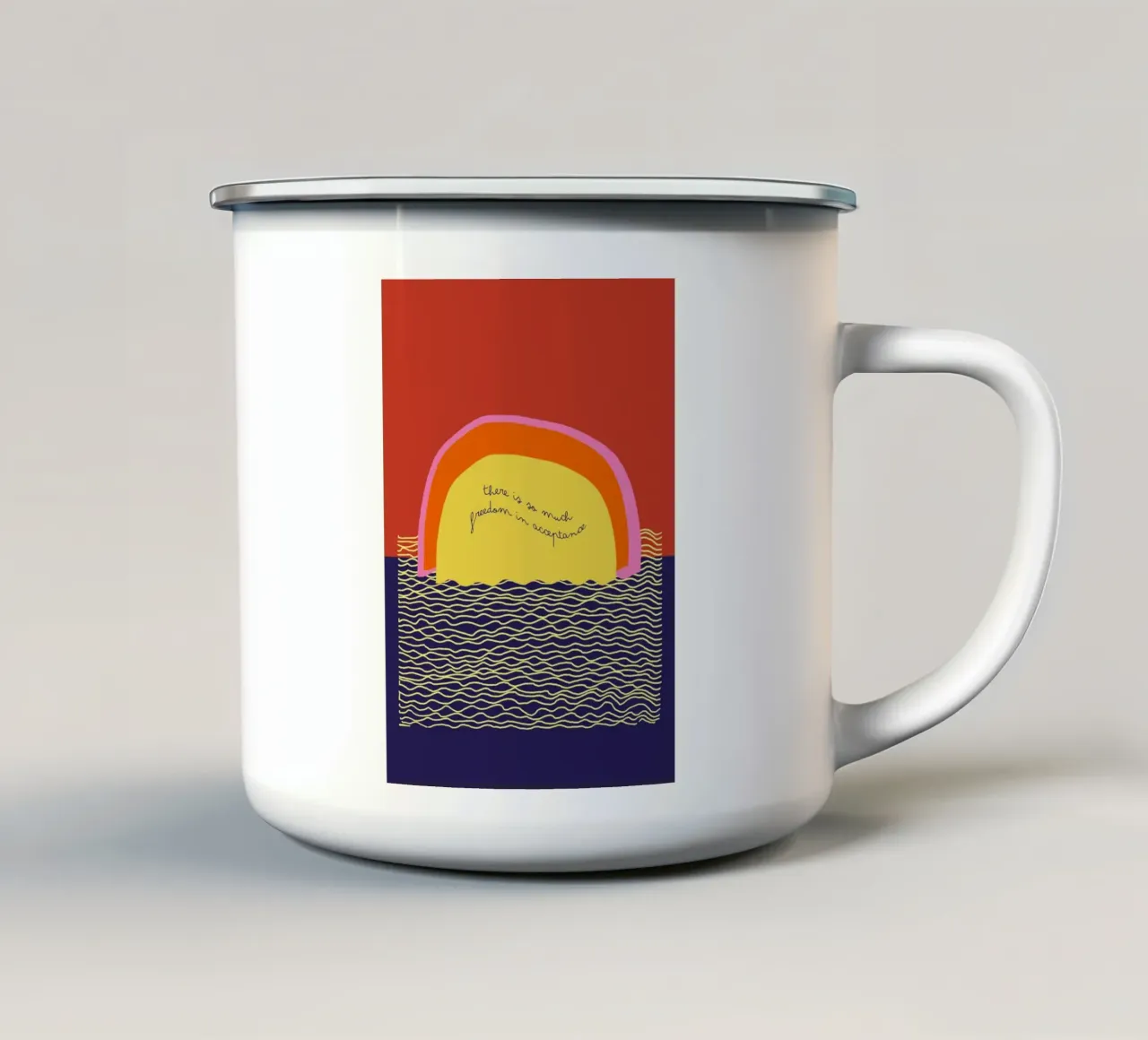 freedom in acceptance tazza in smalto da thesoulhugclub