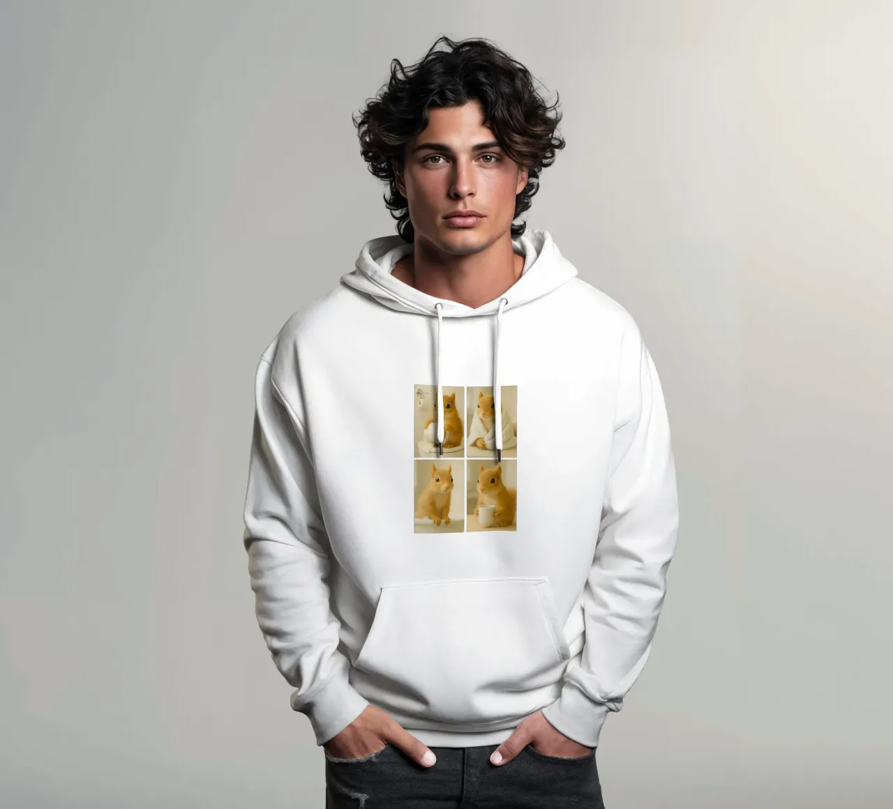 Scoiattoli in bagno felpa con cappuccio da Little Wild Lines