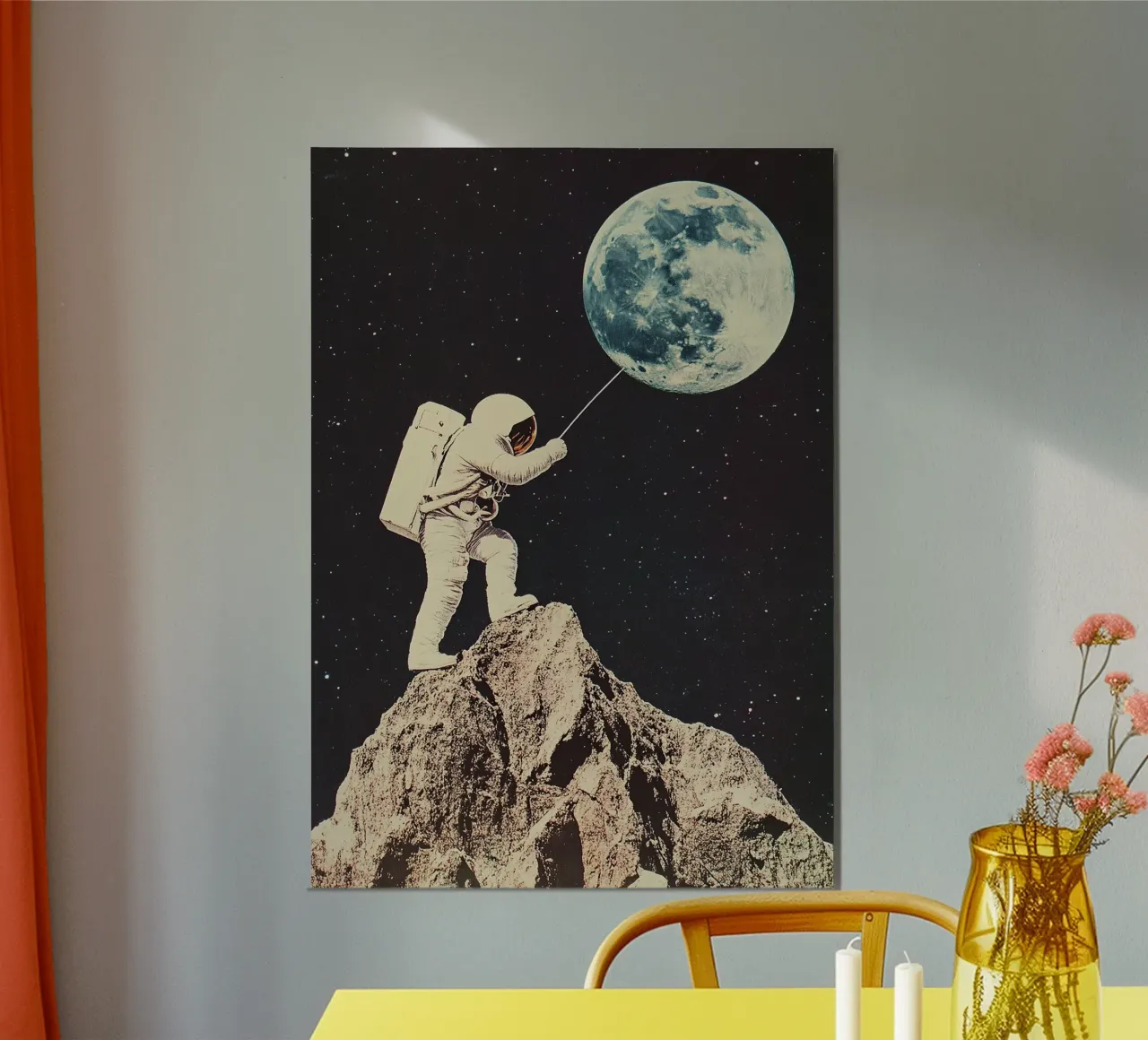 Astronauta di montagna alluminio dibond da Nikis Art Studio