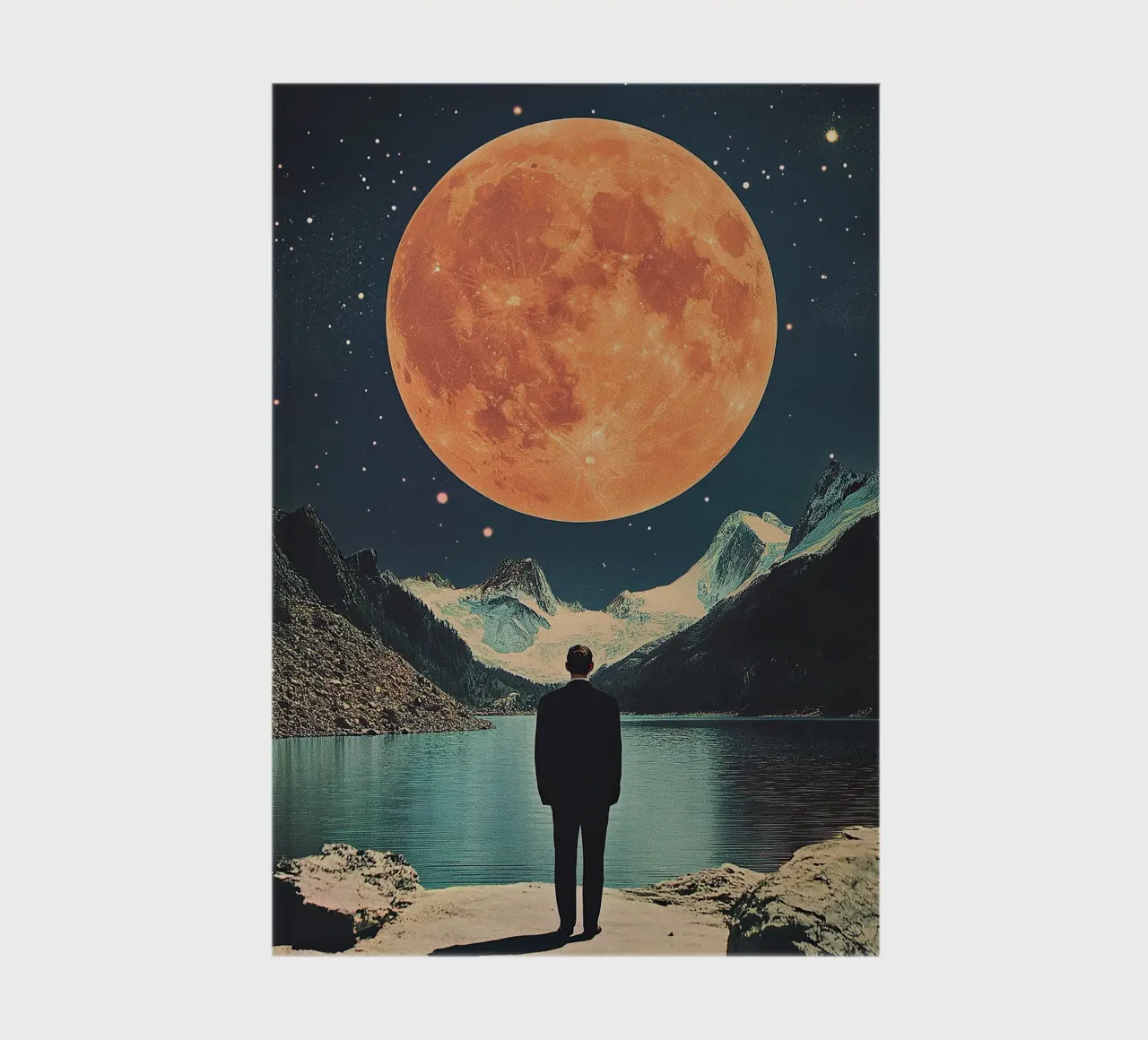 Surrealistische nachtelijke hemel notitieboek van Nikis Art Studio