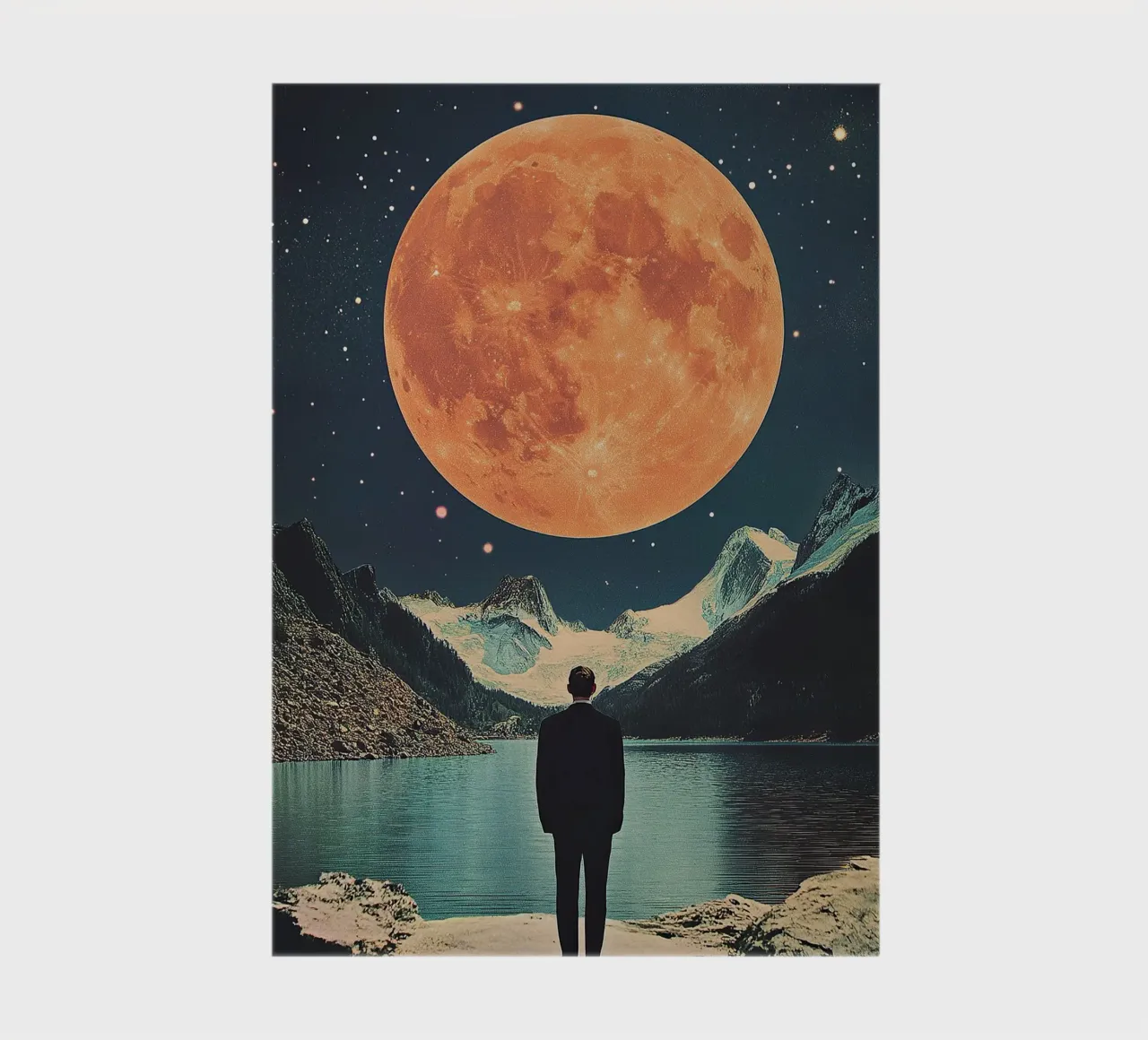 Surrealistische nachtelijke hemel notitieboek van Nikis Art Studio