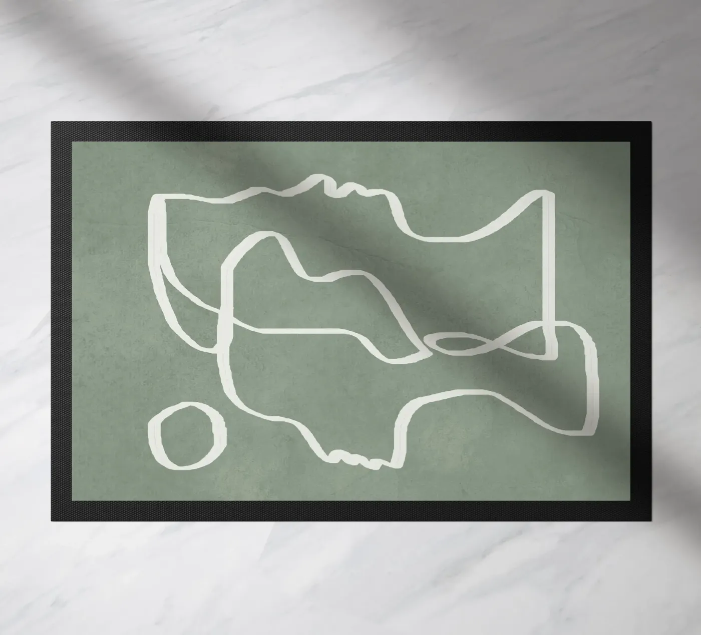 Abstract Faces doormat by Flow Line