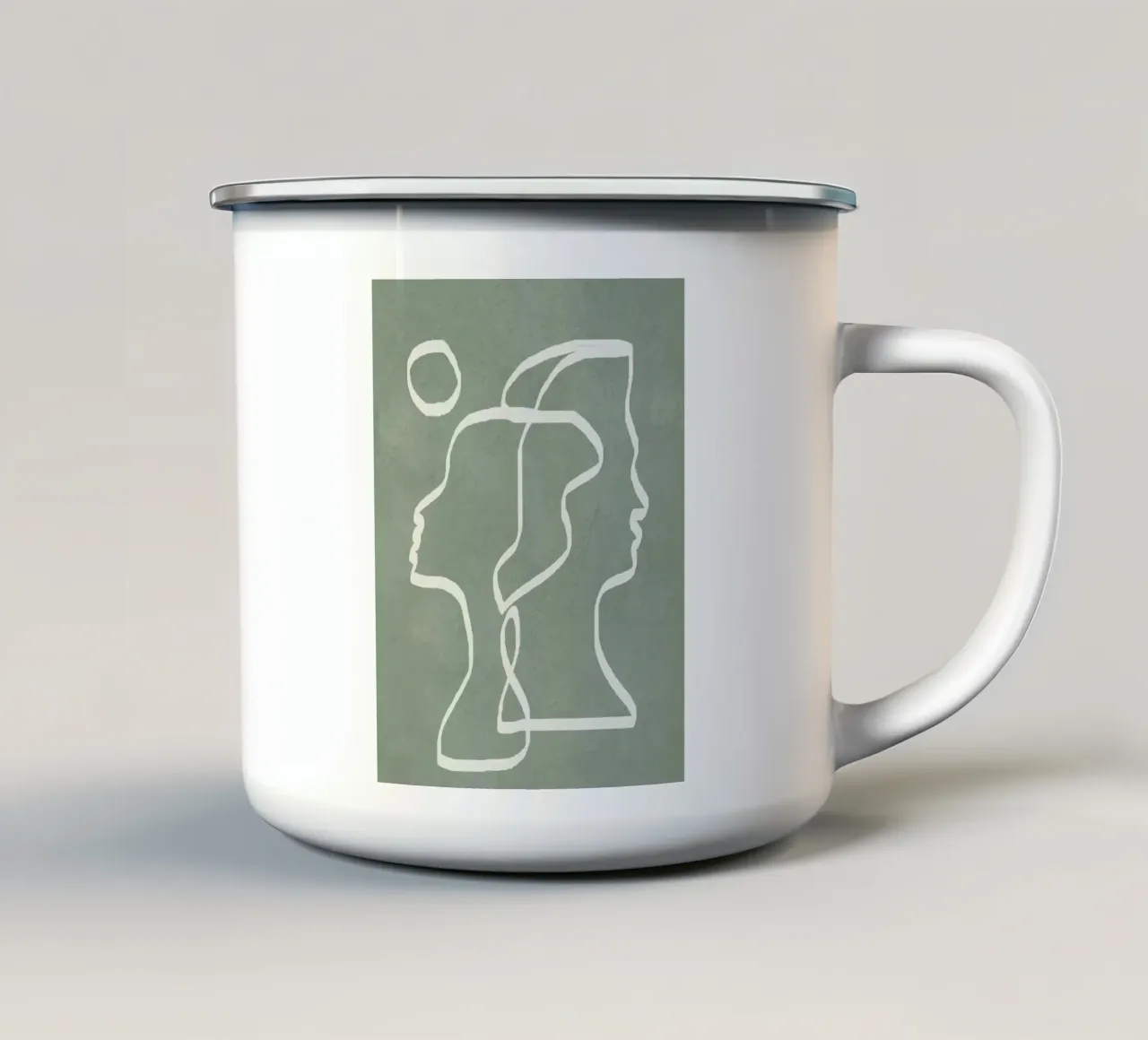 Abstract Faces enamel mug by Flow Line