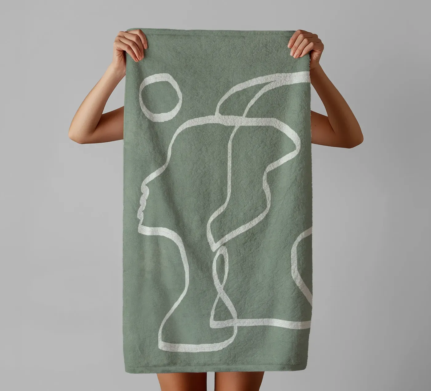Abstract Faces towel by Flow Line