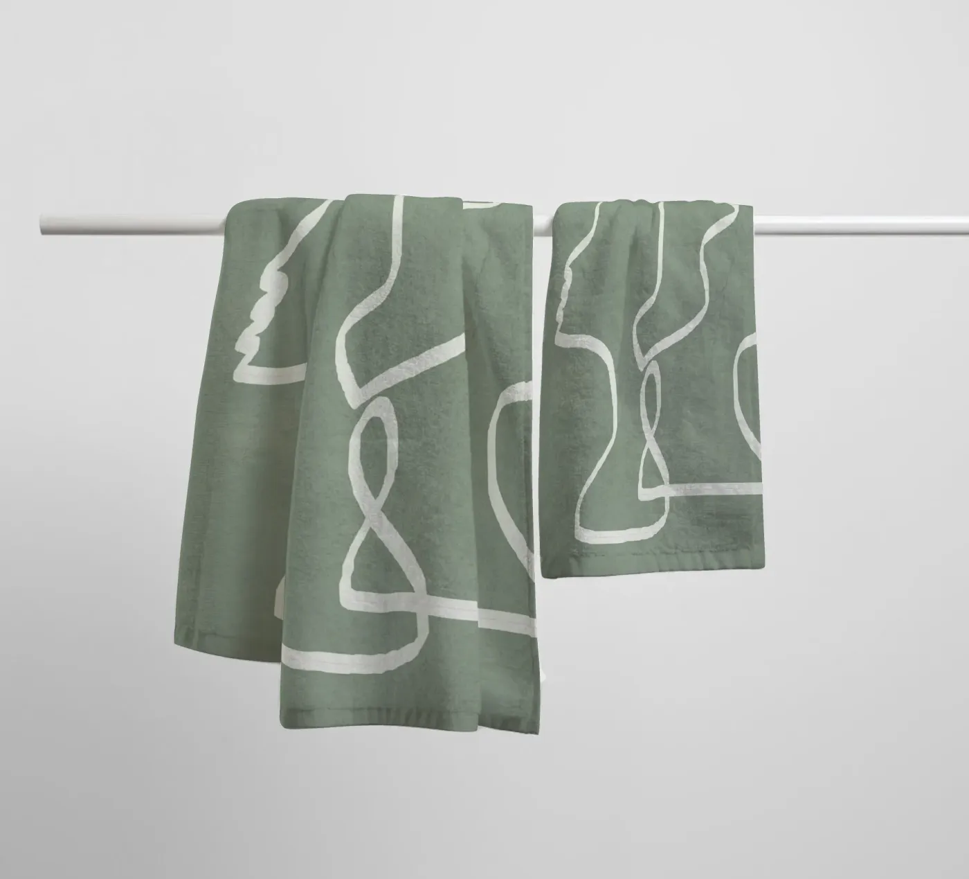 Abstract Faces towel by Flow Line