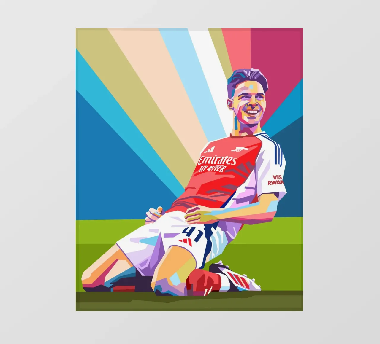 Declan Rice: pop art colorata pellicola backlit da Hantamrata