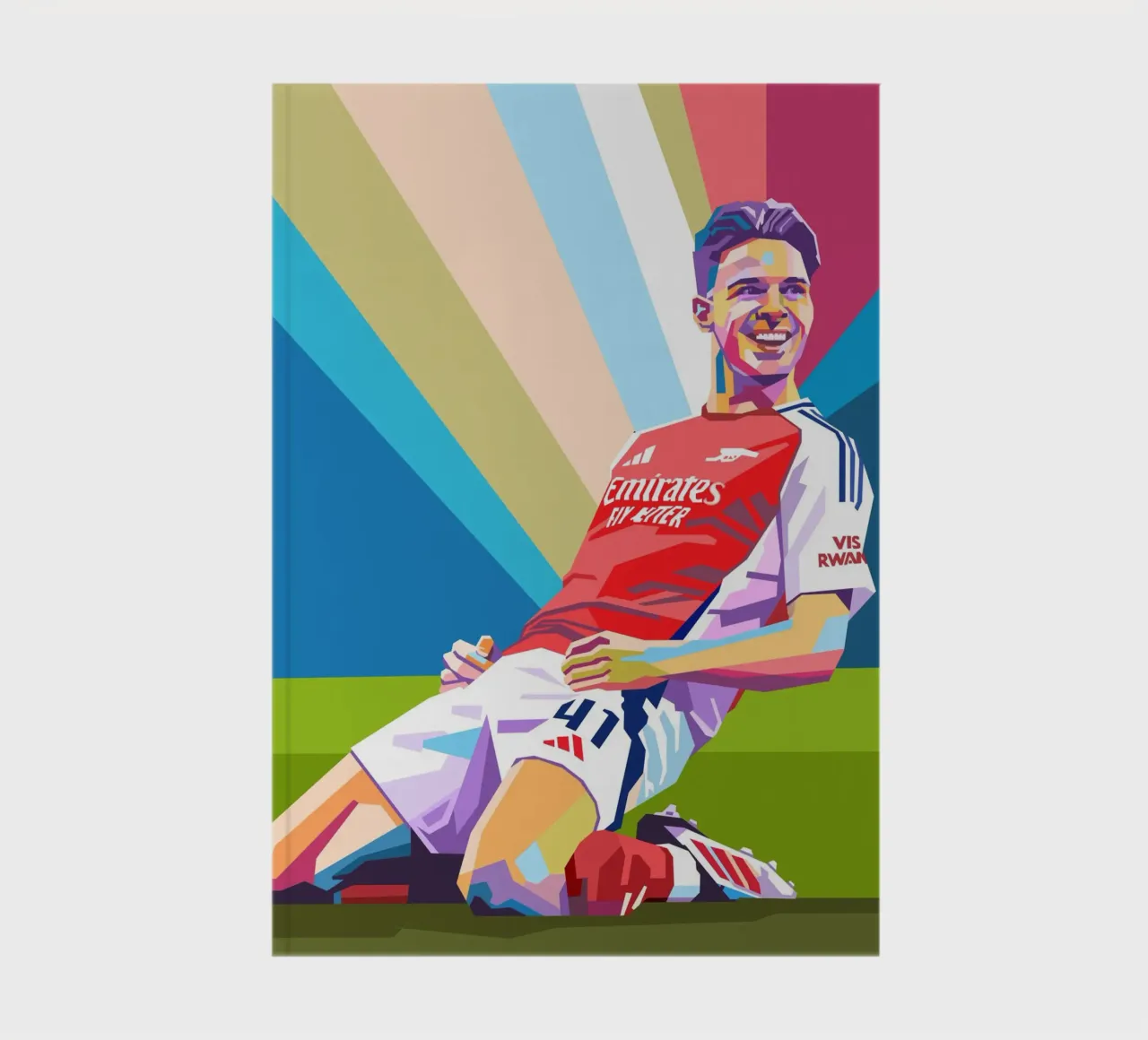 Declan Rice colorful pop art notebook by Hantamrata