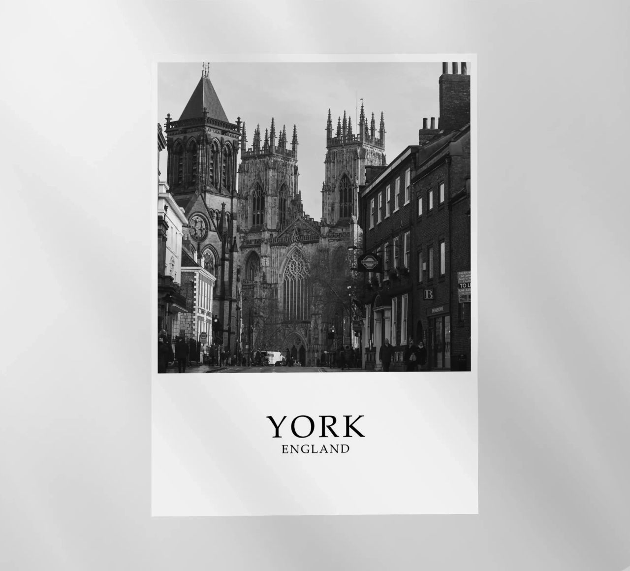 York Minster Inghilterra Architettura Scena in scala di grigi pellicola backlit da Charnwood Prints