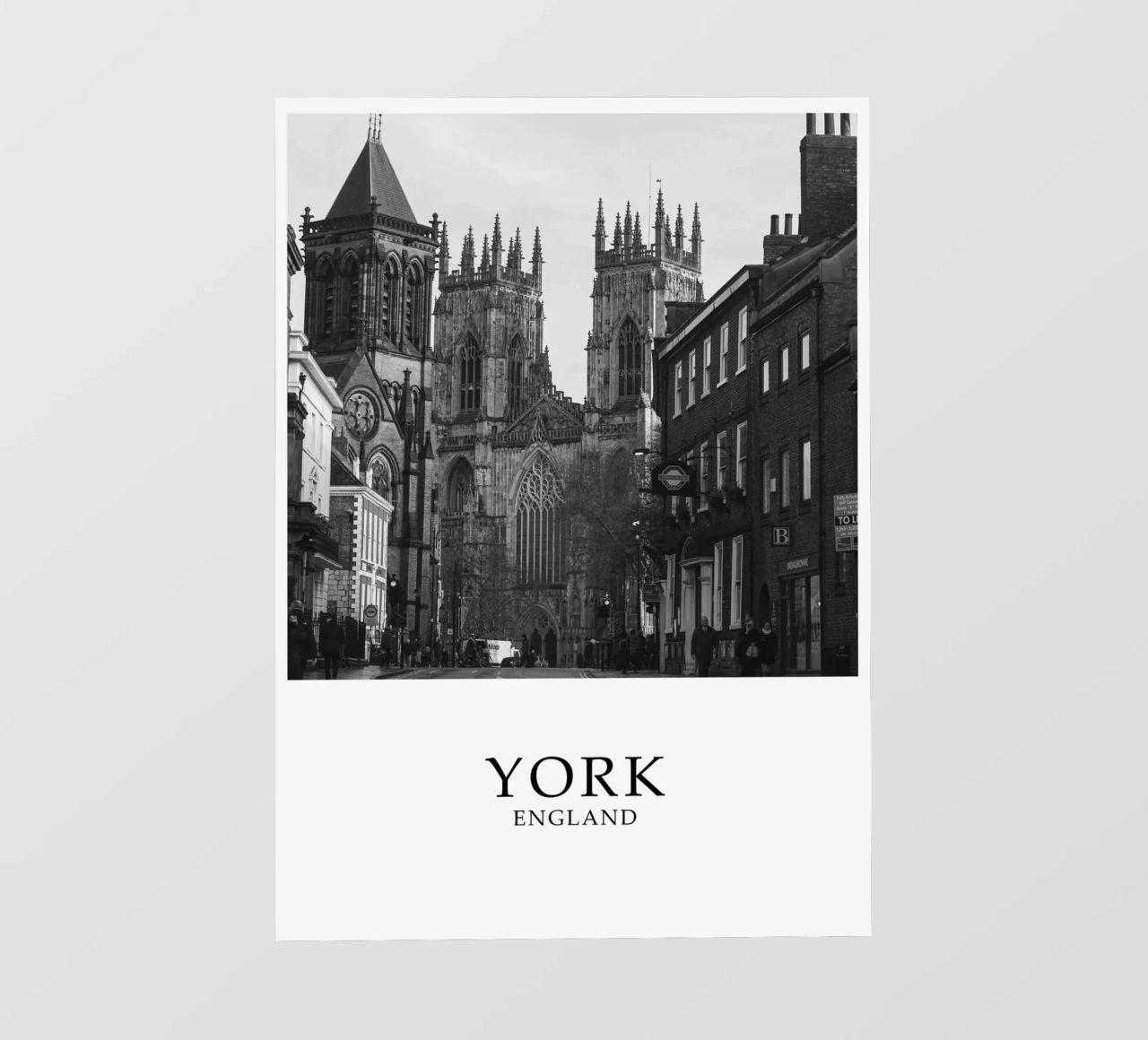 York Minster Inghilterra Architettura Scena in scala di grigi pellicola backlit da Charnwood Prints