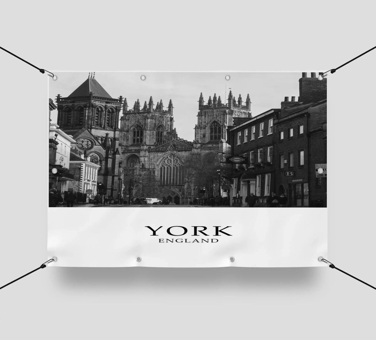 York Minster Inghilterra Architettura Scena in scala di grigi telo in pvc da Charnwood Prints