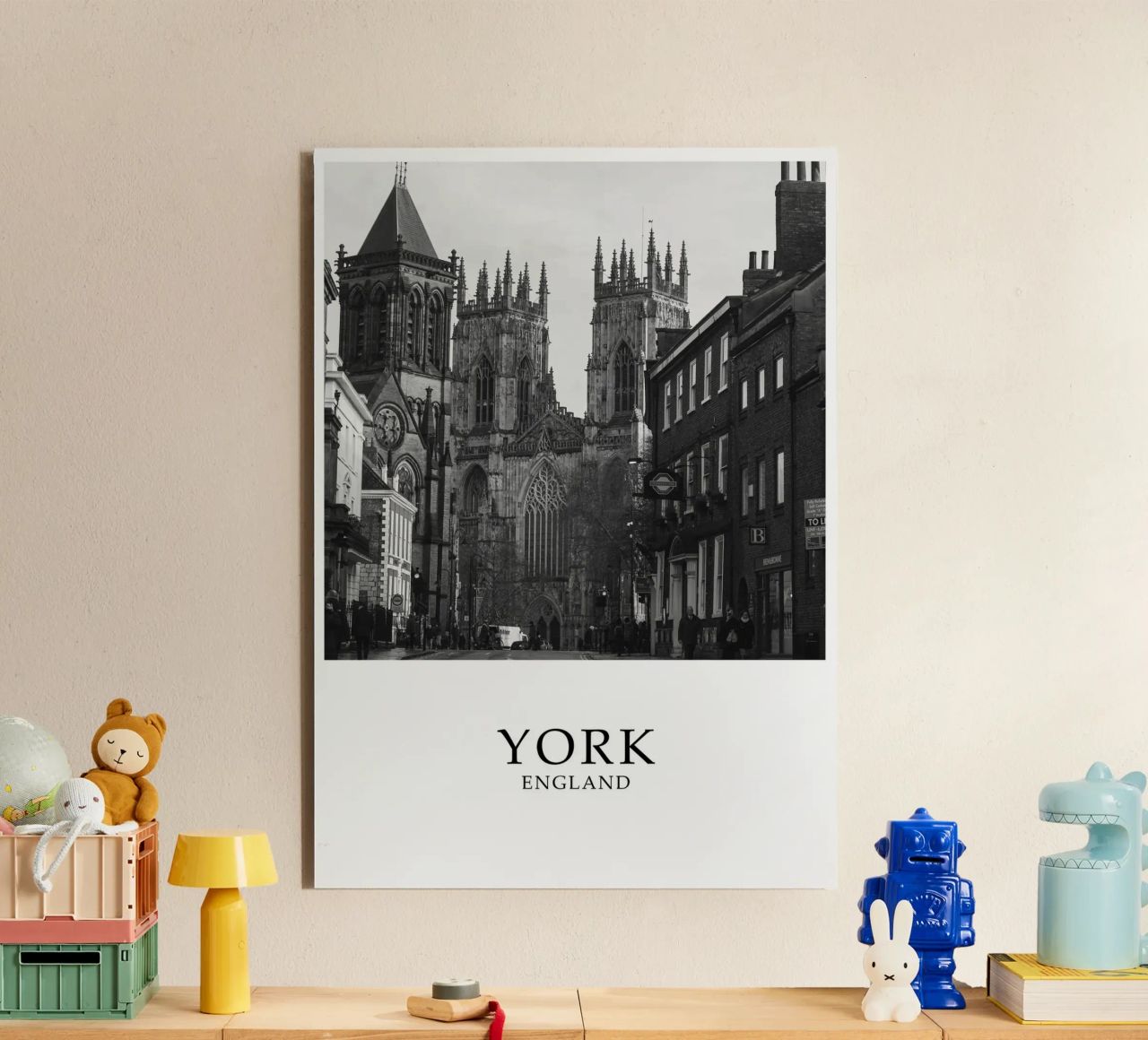 York Minster Inghilterra Architettura Scena in scala di grigi alluminio dibond da Charnwood Prints