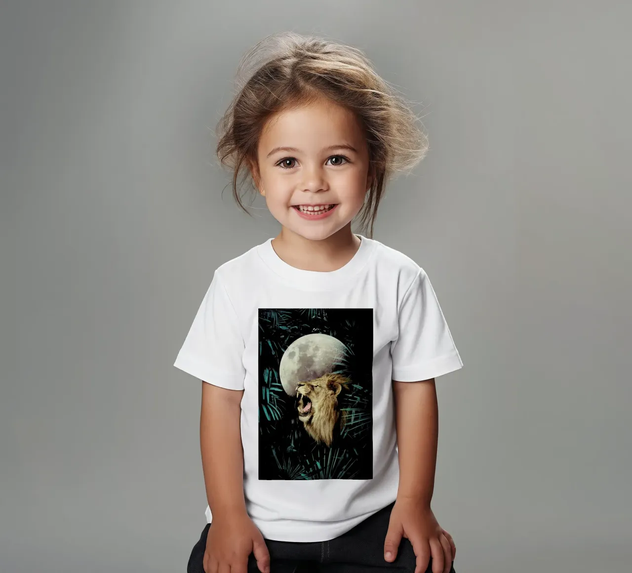 Lion In The Jungle kids t-shirt by cafelab