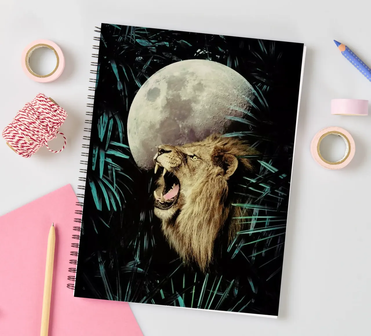 Lion In The Jungle spiral notebook by cafelab