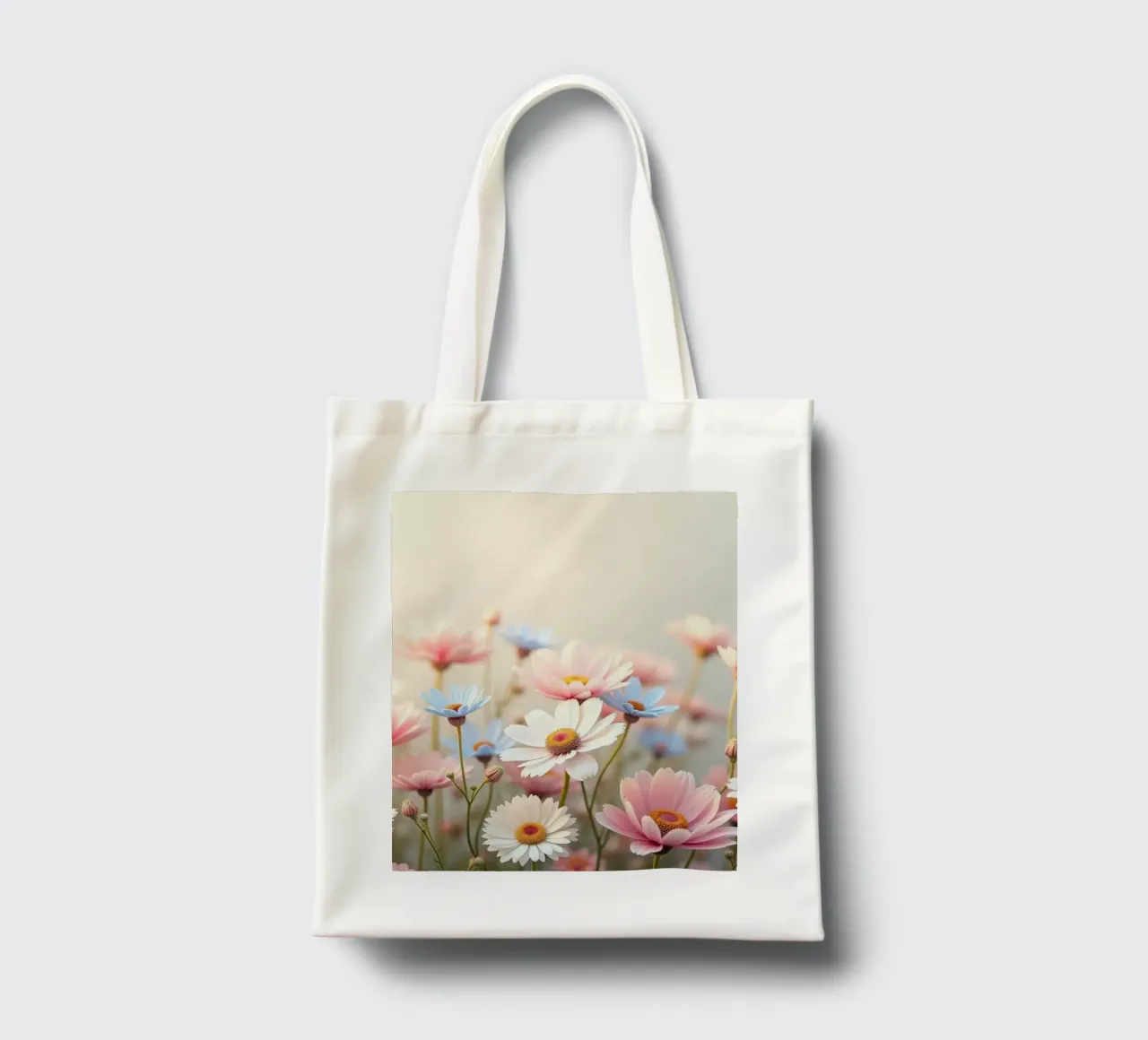 Colorful flowers bloom in soft sunlight tote bag by DesignDoodle