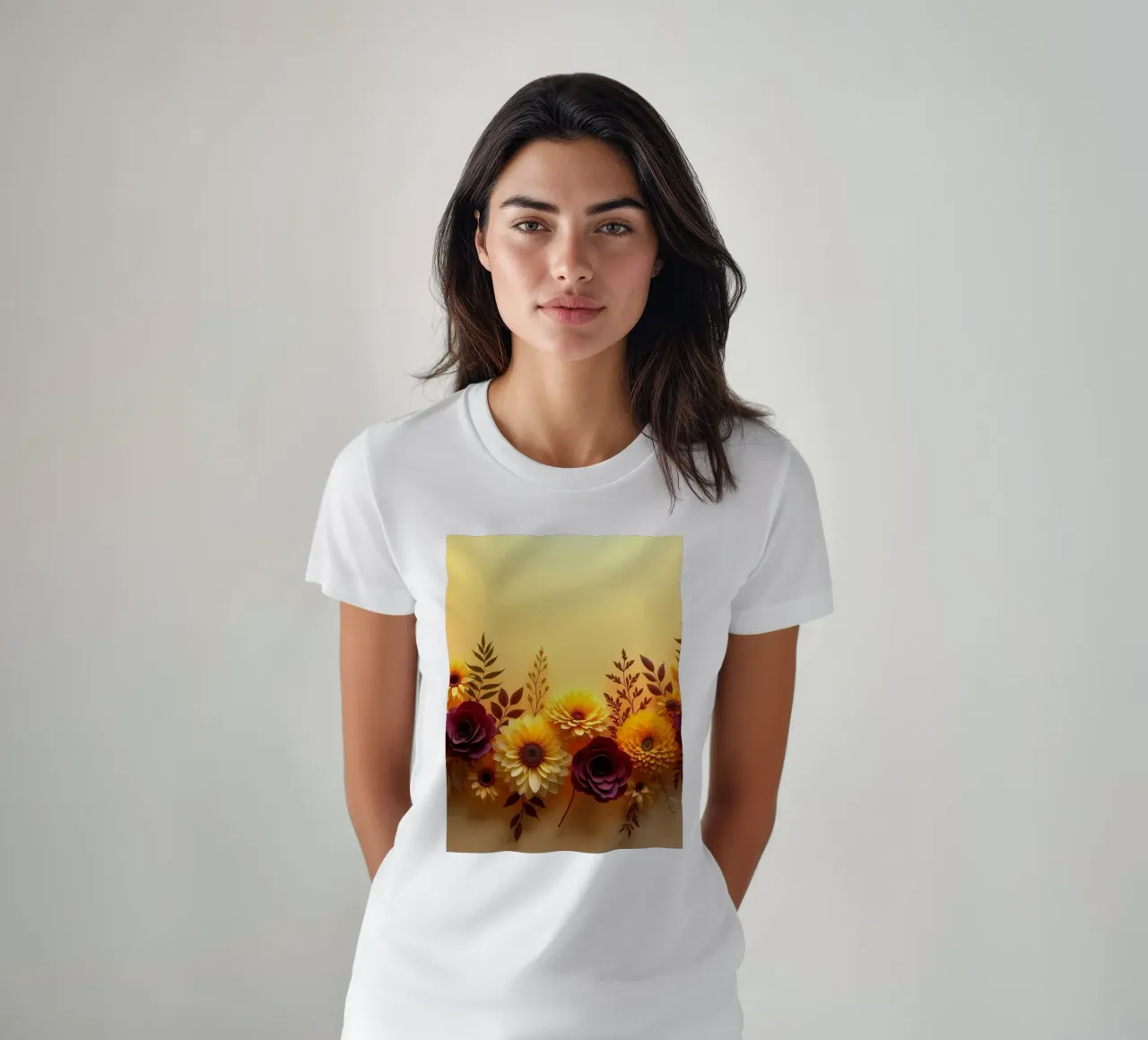 Bellissima composizione floreale in carta dai colori vivaci t-shirt da DesignDoodle