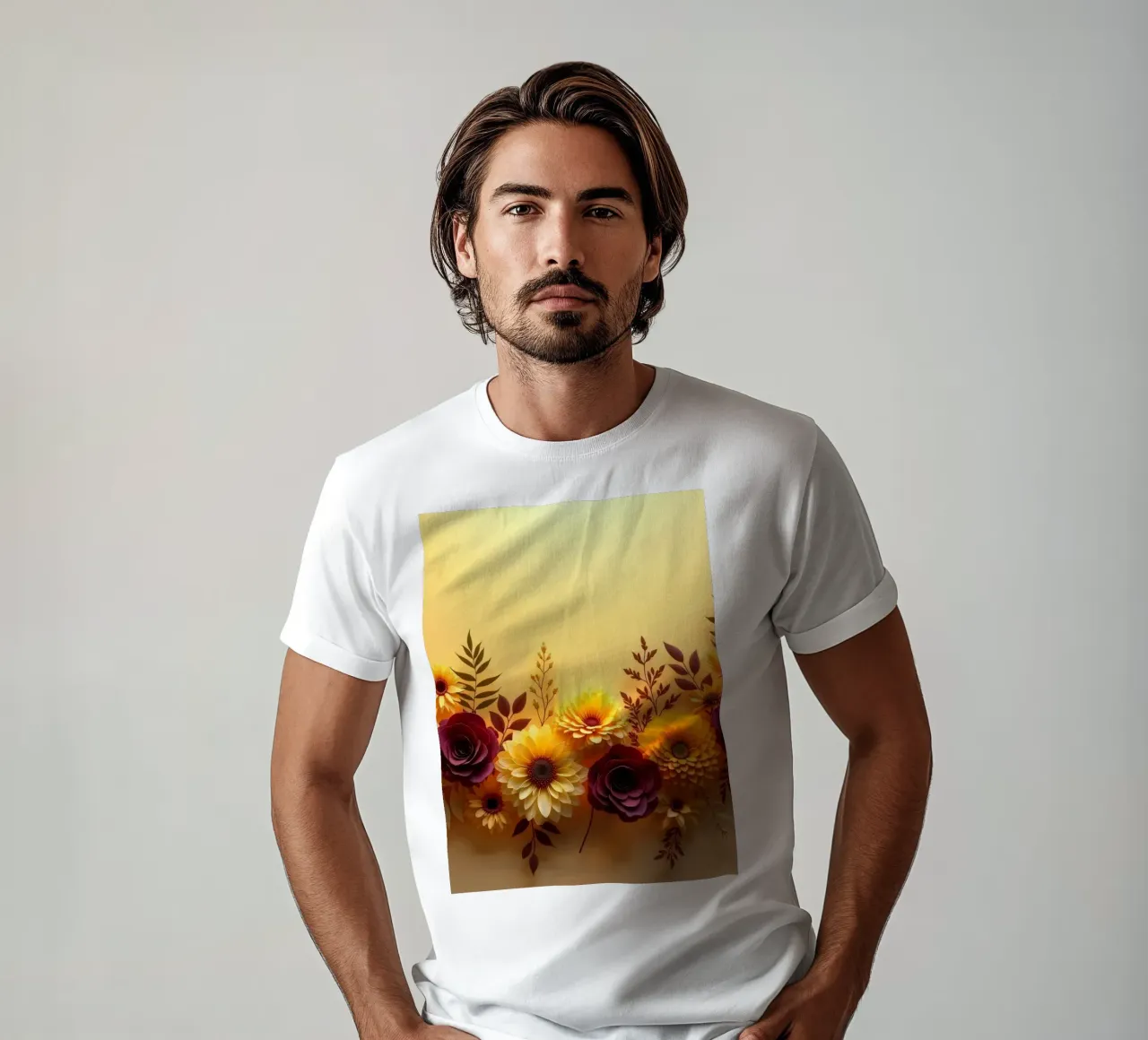 Bellissima composizione floreale in carta dai colori vivaci t-shirt da DesignDoodle