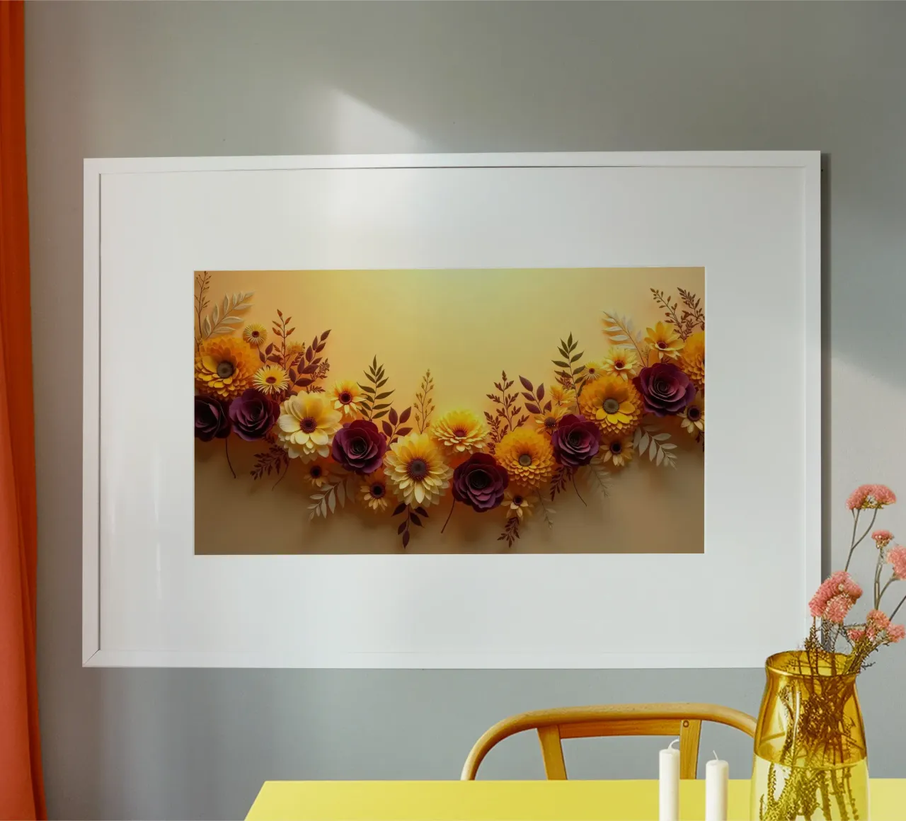 Bellissima composizione floreale in carta dai colori vivaci carta hahnemühle da DesignDoodle