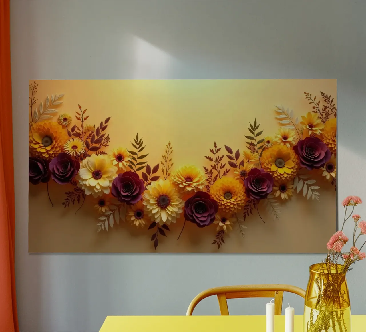 Bellissima composizione floreale in carta dai colori vivaci carta hahnemühle da DesignDoodle