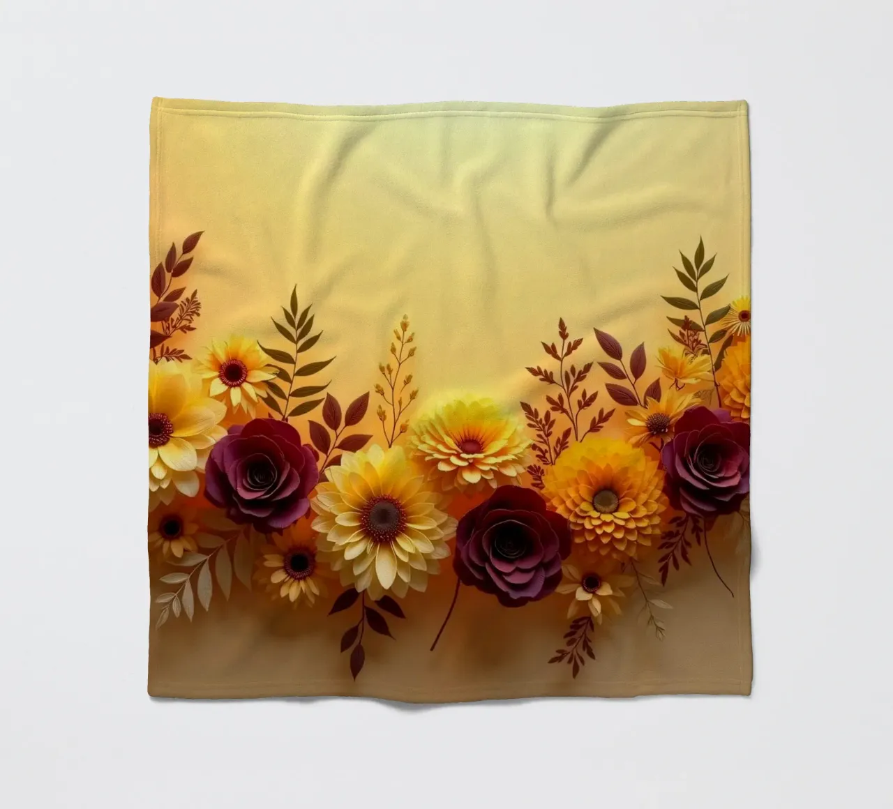 Bellissima composizione floreale in carta dai colori vivaci coperta in pile da DesignDoodle