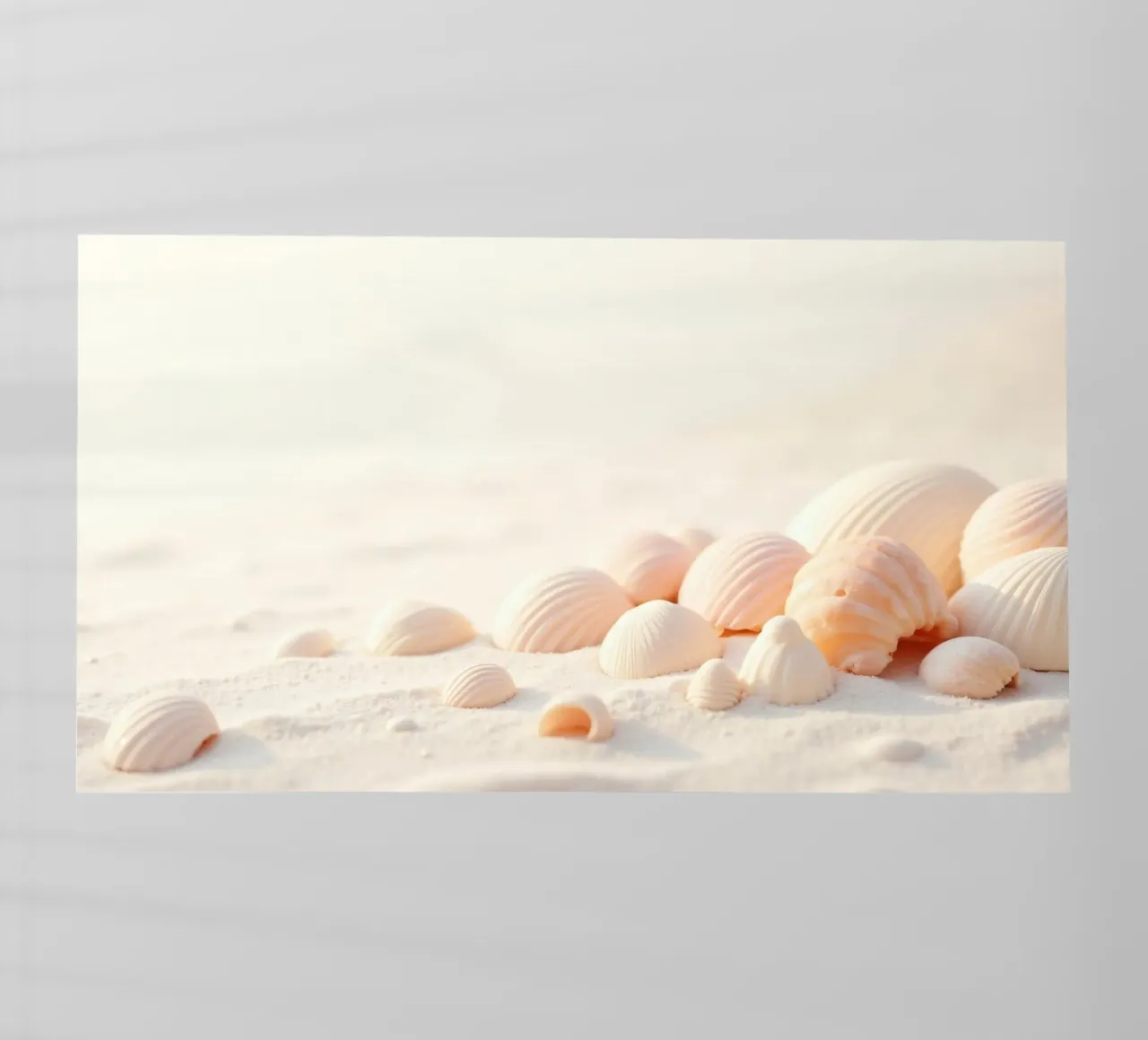 Conchiglie sparse su una spiaggia sabbiosa durante la mattina presto pellicola backlit da DesignDoodle