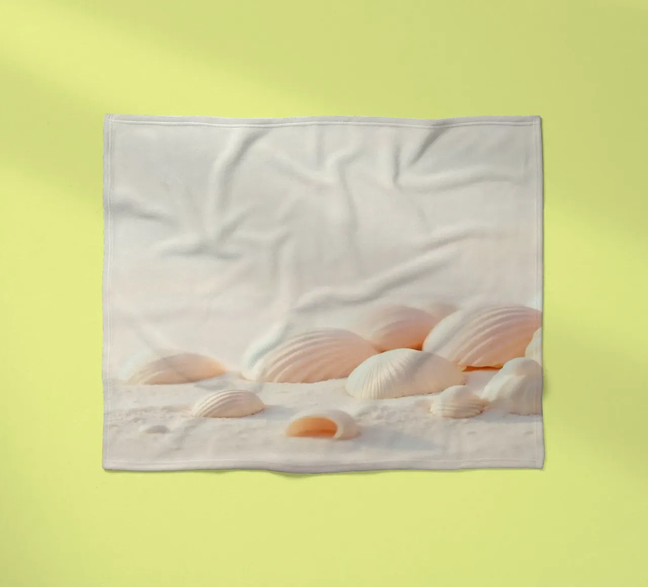 Conchiglie sparse su una spiaggia sabbiosa durante la mattina presto coperta in pile da DesignDoodle