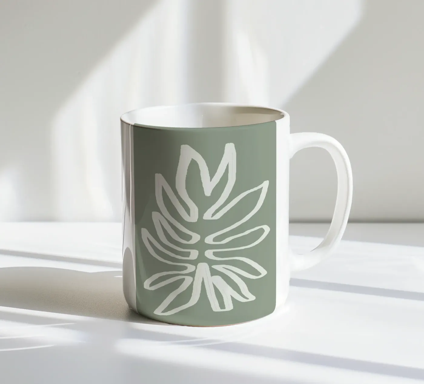 Abstract Leaf ceramic mug by Flow Line