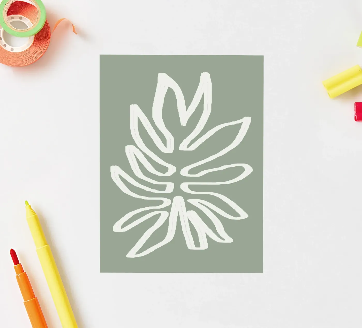 Abstract Leaf sticker van Flow Line