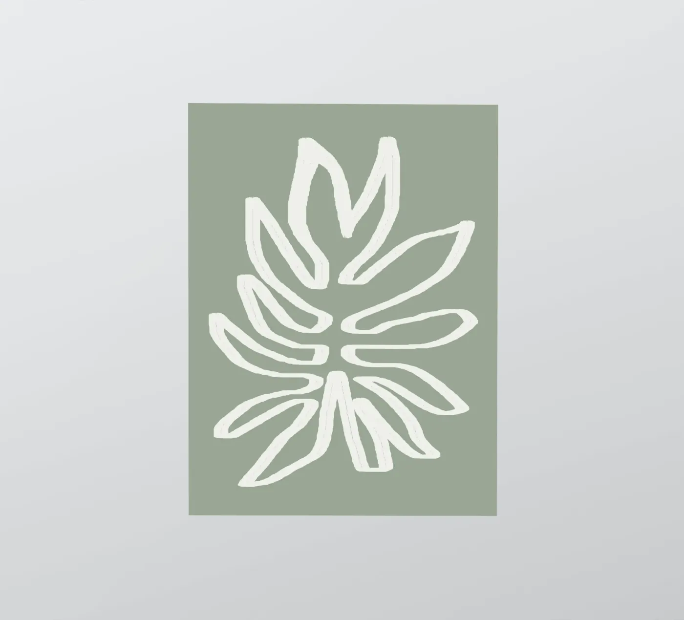Abstract Leaf sticker van Flow Line