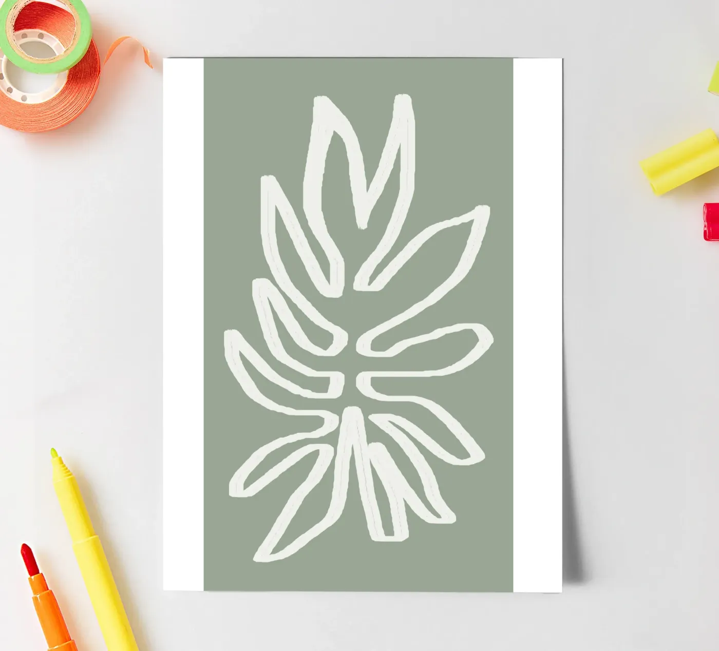 Abstract Leaf sticker sheet by Flow Line