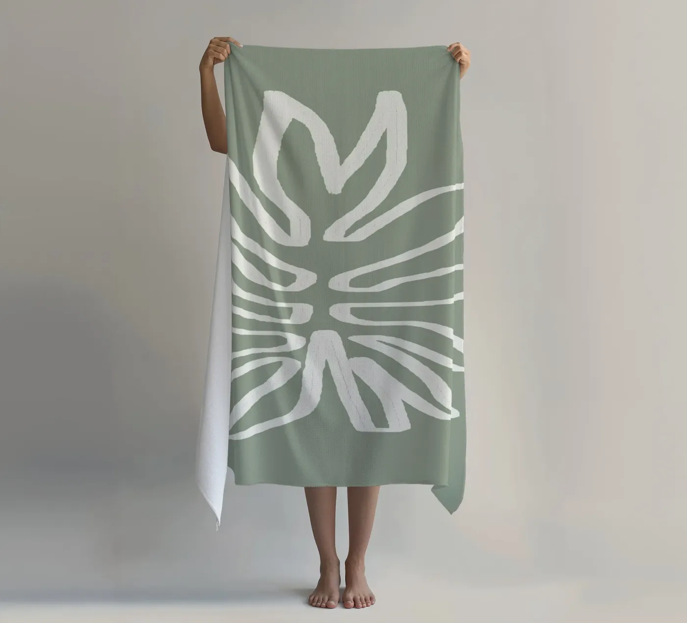 Abstract Leaf beach towel by Flow Line