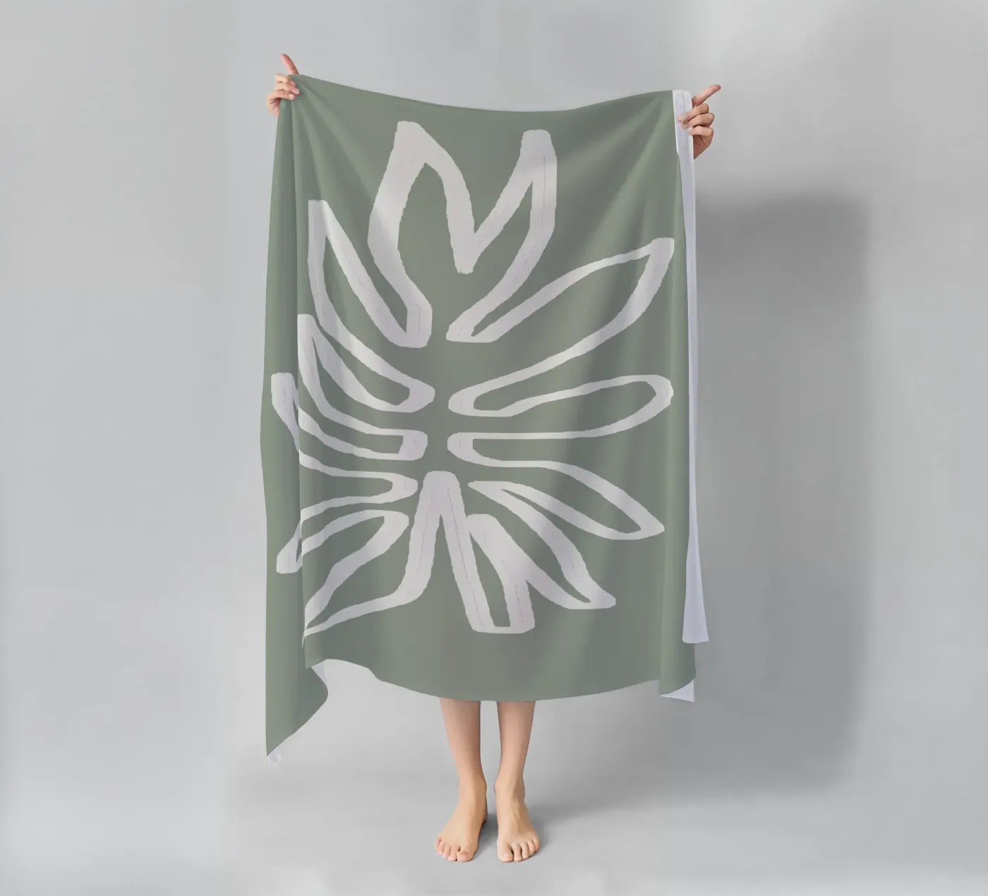 Abstract Leaf beach towel by Flow Line