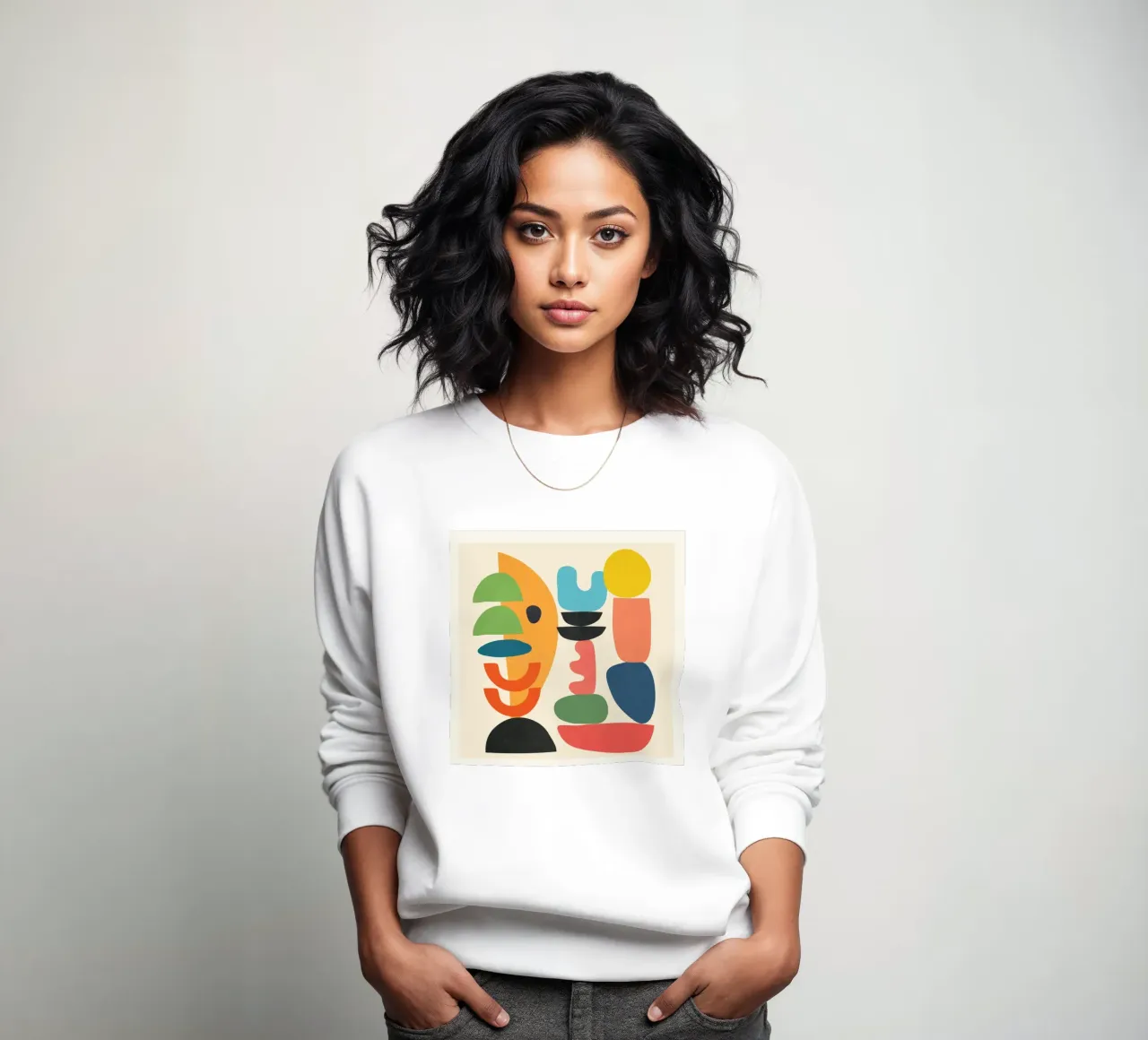 Minimal Abstract Shapes Art 1 sweat de Flow Line