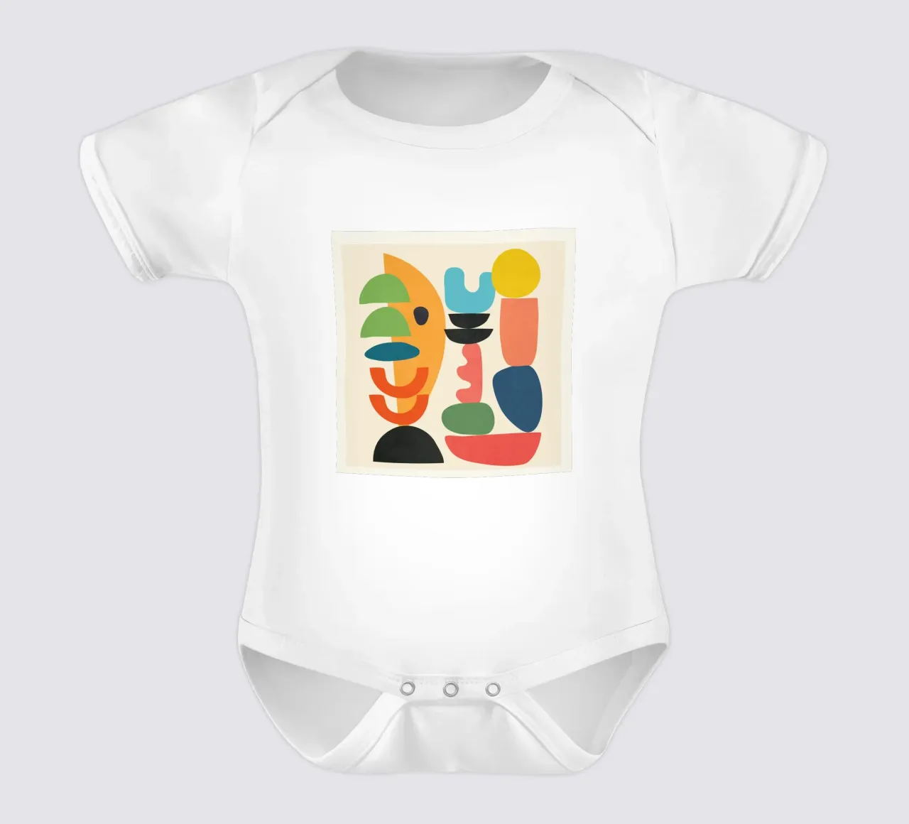 Minimal Abstract Shapes Art 1 body neonato maniche corte da Flow Line