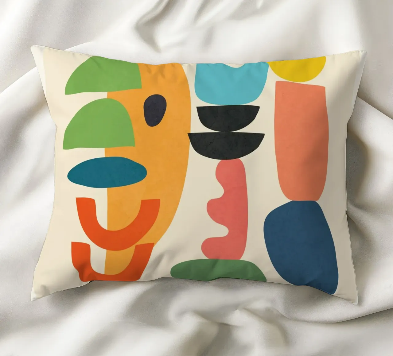 Minimal Abstract Shapes Art 1 cuscino da Flow Line