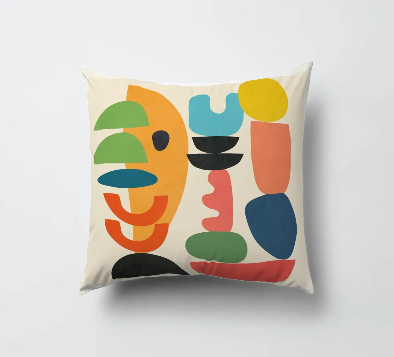 Minimal Abstract Shapes Art 1 Kissen von Flow Line