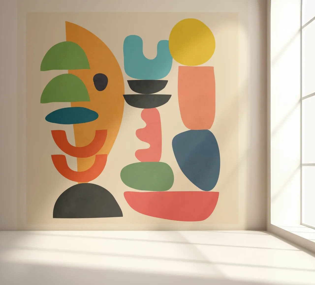 Minimal Abstract Shapes Art 1 carta da parati fotografica da Flow Line