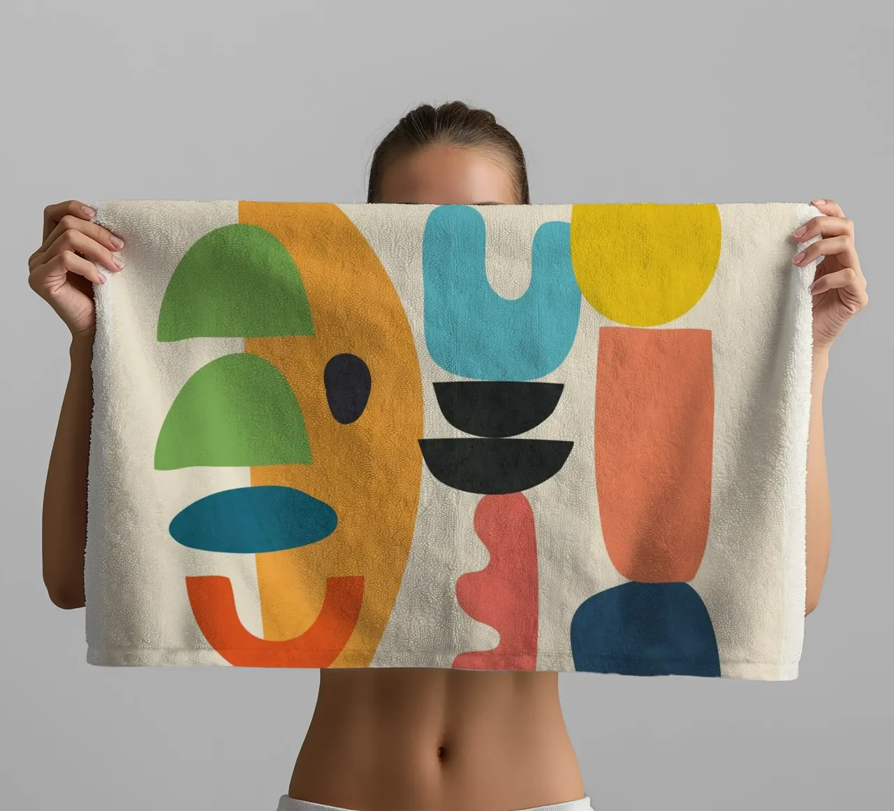 Minimal Abstract Shapes Art 1 asciugamano da bagno da Flow Line