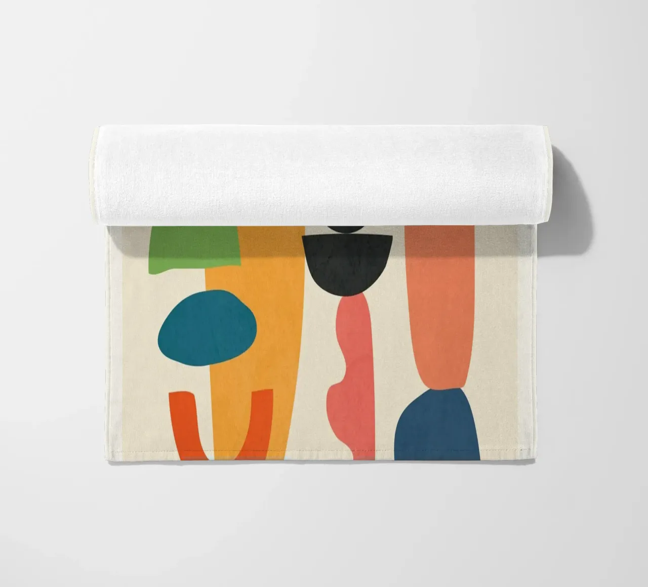 Minimal Abstract Shapes Art 1 beach towel by Flow Line