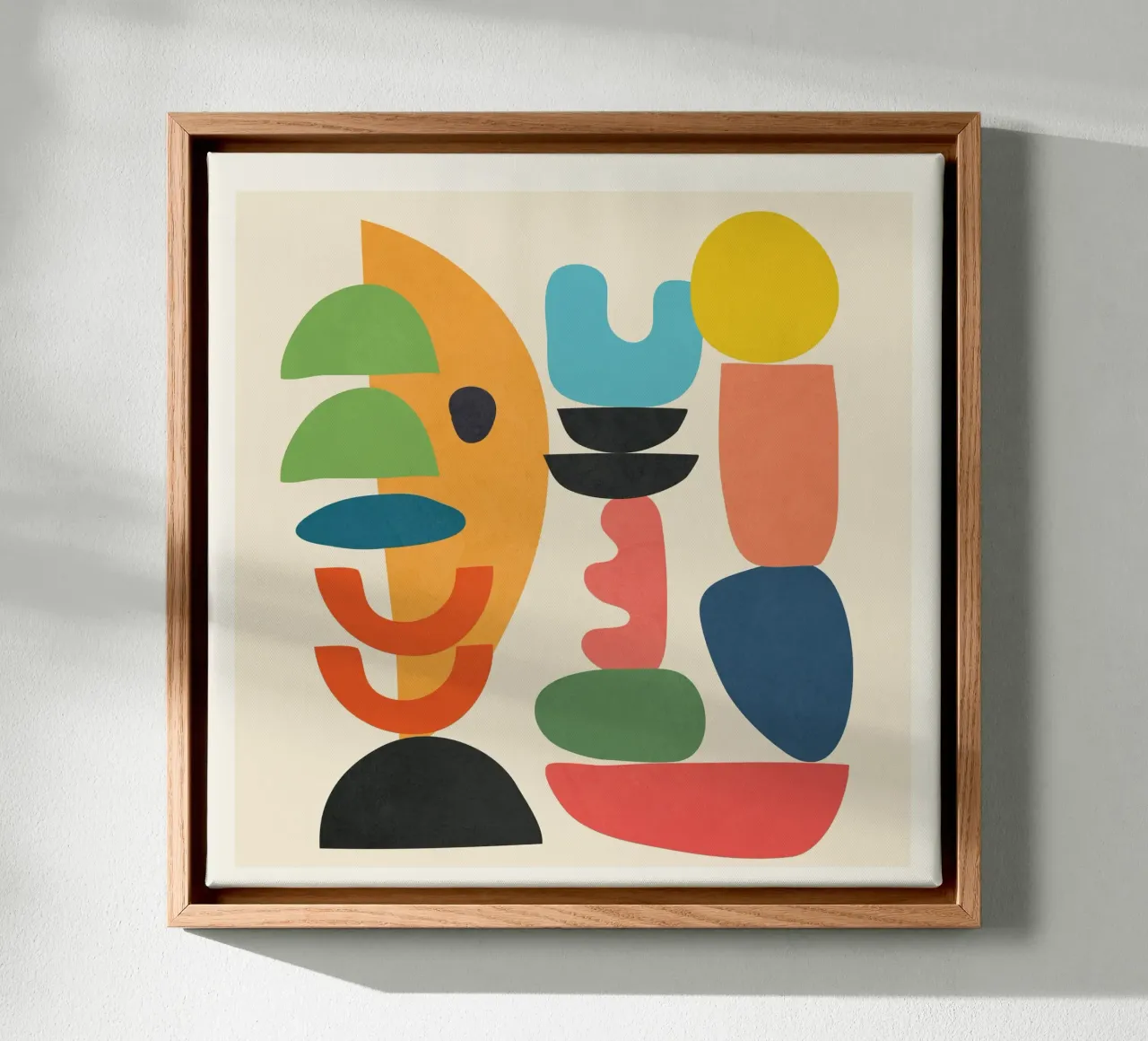 Minimal Abstract Shapes Art 1 tela con Cornice a cassetta da Flow Line