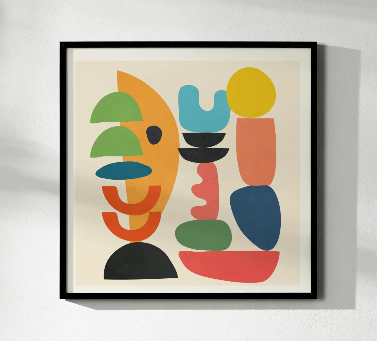 Minimal Abstract Shapes Art 1 carta hahnemühle da Flow Line