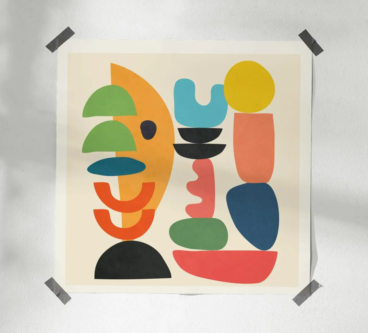 Minimal Abstract Shapes Art 1 carta hahnemühle da Flow Line