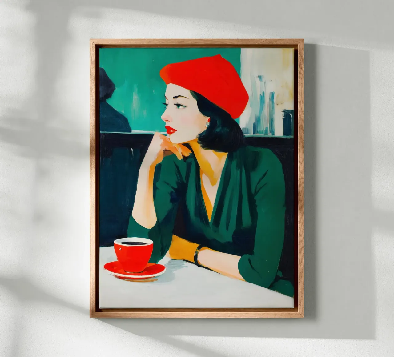 Ritratto di donna in un caffè parigino tela con Cornice a cassetta da Autofocus