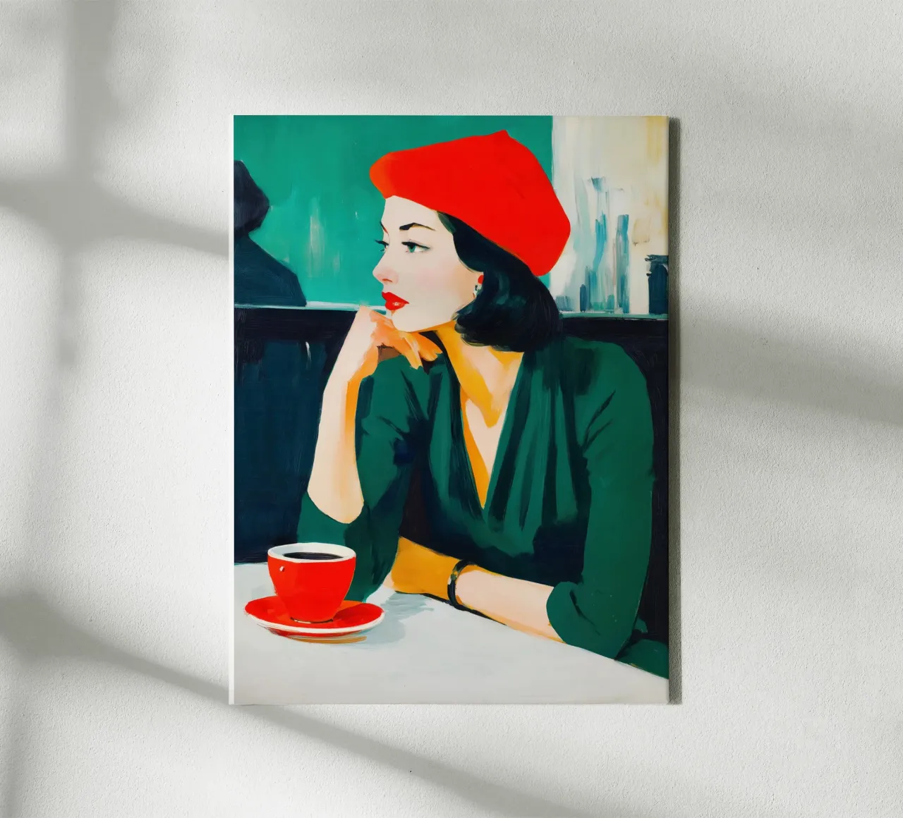 Ritratto di donna in un caffè parigino tela con Cornice a cassetta da Autofocus