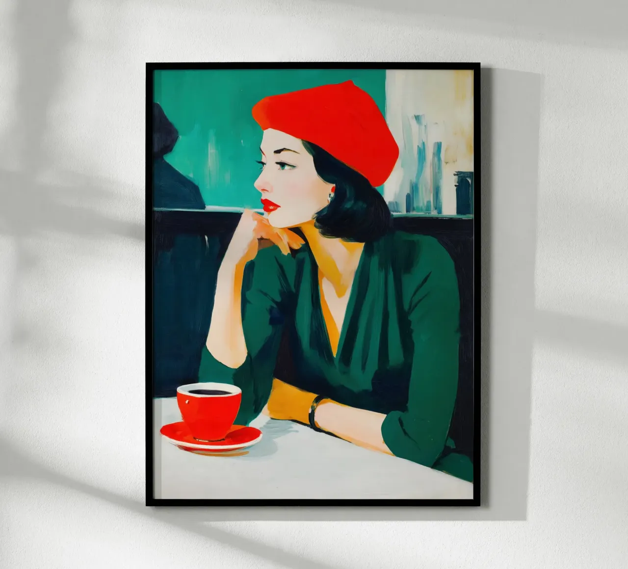 Ritratto di donna in un caffè parigino carta hahnemühle da Autofocus