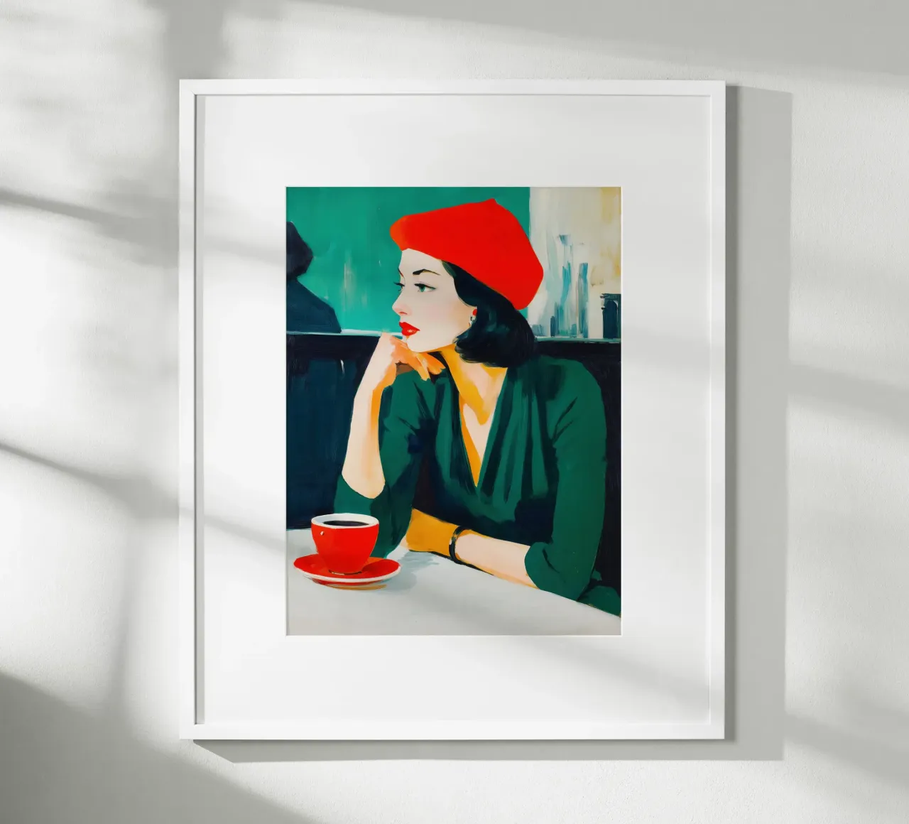 Ritratto di donna in un caffè parigino carta hahnemühle da Autofocus