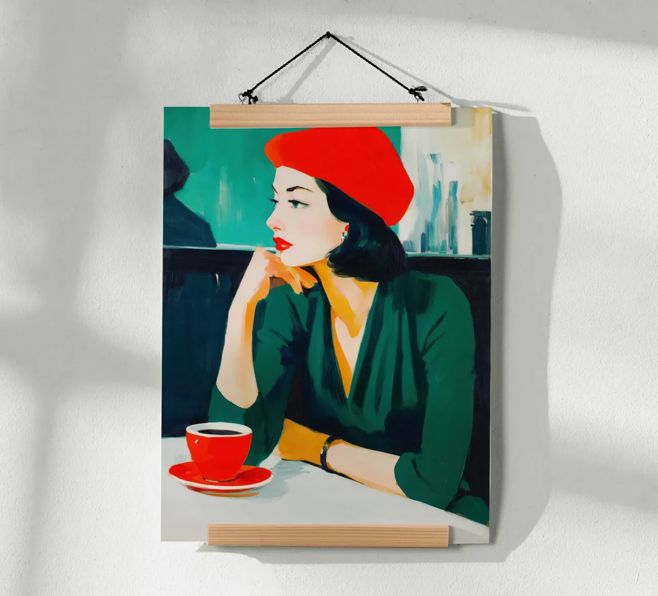 Ritratto di donna in un caffè parigino carta hahnemühle da Autofocus