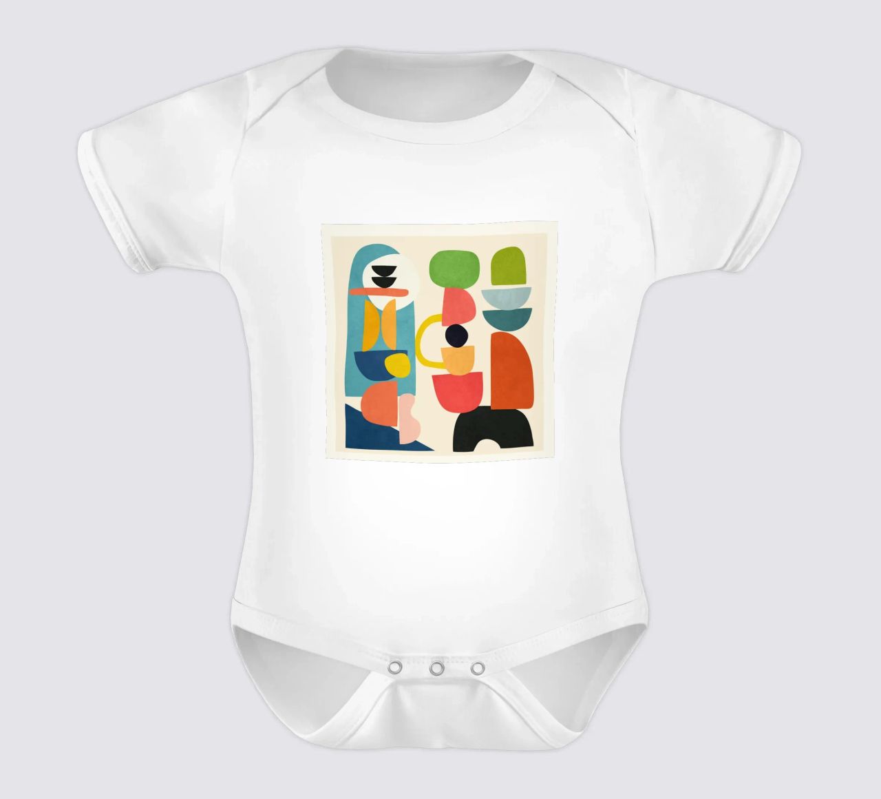 Minimal Abstract Shapes Art 3 body neonato maniche corte da Flow Line